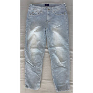 NYDJ Not Your Daughters Jeans Blue White Stripe Pants Women's Size 2P
